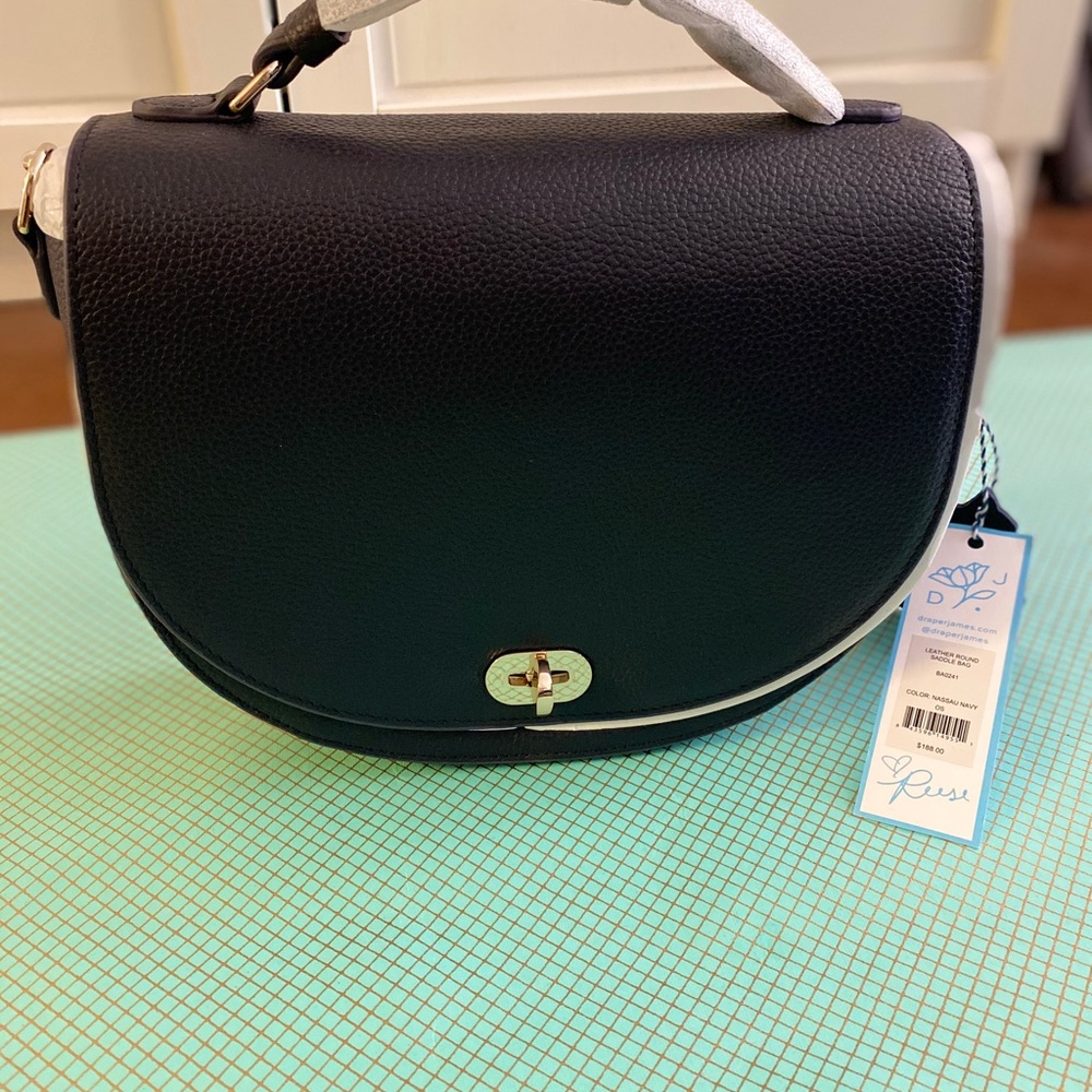 NEW WITH TAGS Draper James Leather Saddle Bag